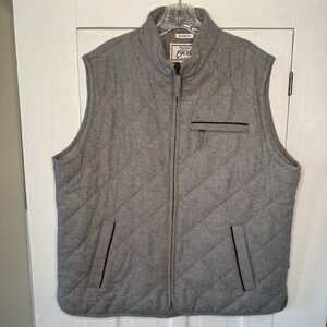 Jos A Bank Wool Blend Size XL Men's Insulated Quilted Jacket Vest Gray Tailored
